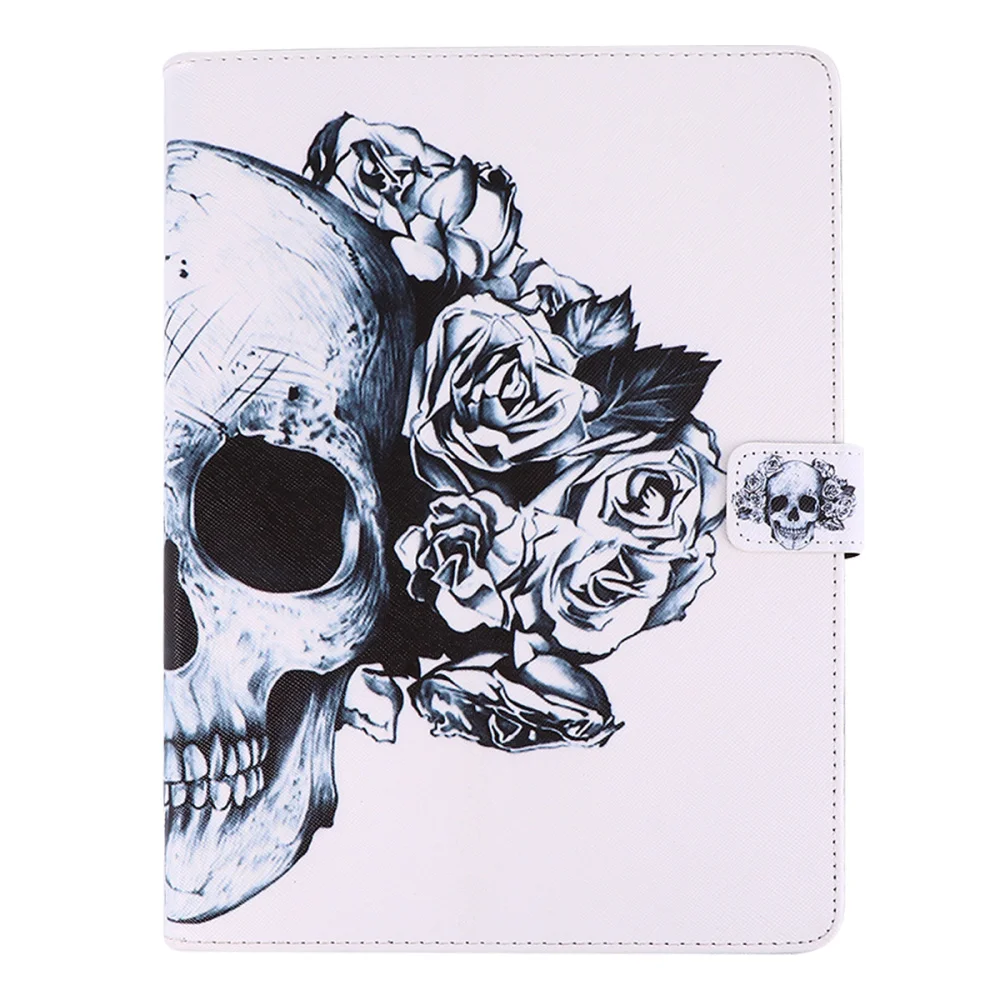 

1Pc Tablet Case Flower Foldable PU Halloween Slim Skull PC Case Tablet Cover Tablet Protector Tablet Shell Compatible for IPad A