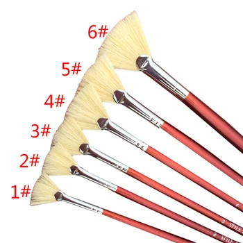 

1pc/6pcs Red Pen Holder Paint Brush Different Size Fan Brushes Watercolor/Oil Painting Gouache Drawing School Office Supply