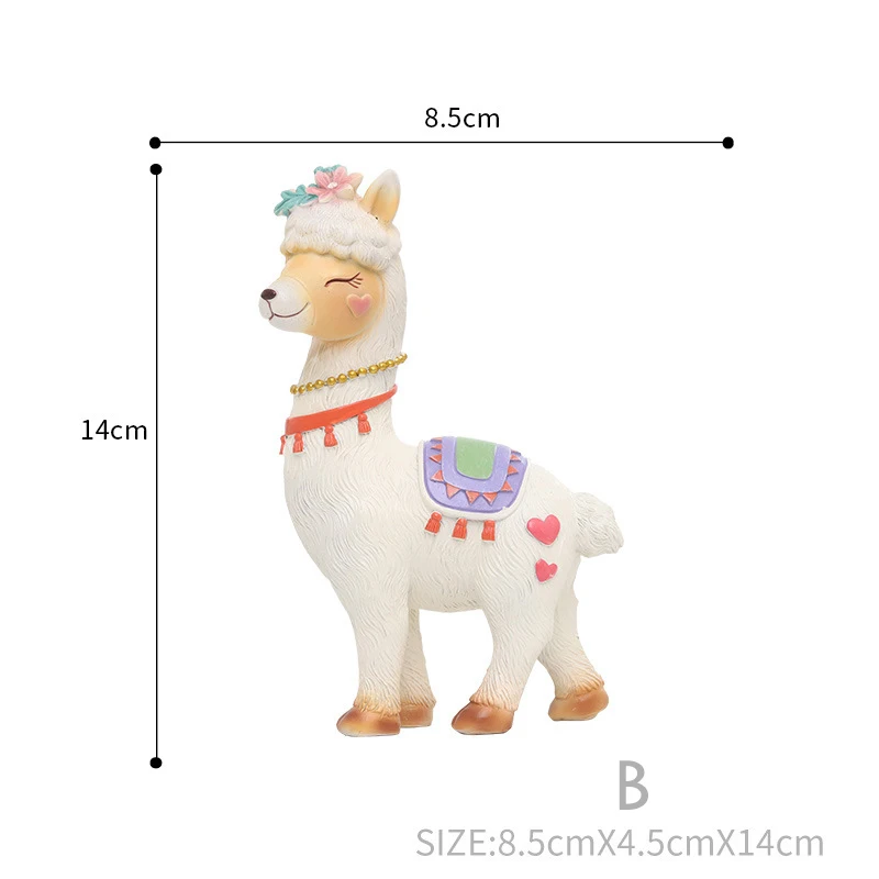 1 шт. Alpacos орнамент смола животное Альпака фигурка торт украшение миниатюрный домашний Сказочный Декор - Цвет: B