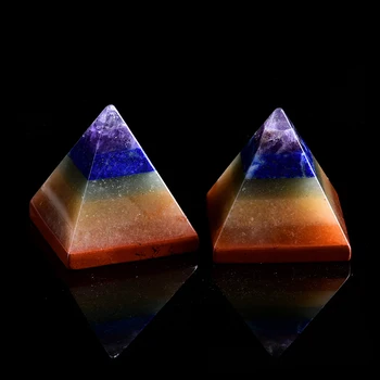 

1PC Natural Crystal Colorful Pyramid Crystal Carving Small Decorations Home Decoration Wedding & New Year Decorations DIY Gifts
