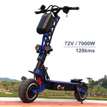 

FLJ 7000W E Scooter with Dual engines 72V Electric scooter Road tire led pedal best Top Speed electrico skate board kickscooter