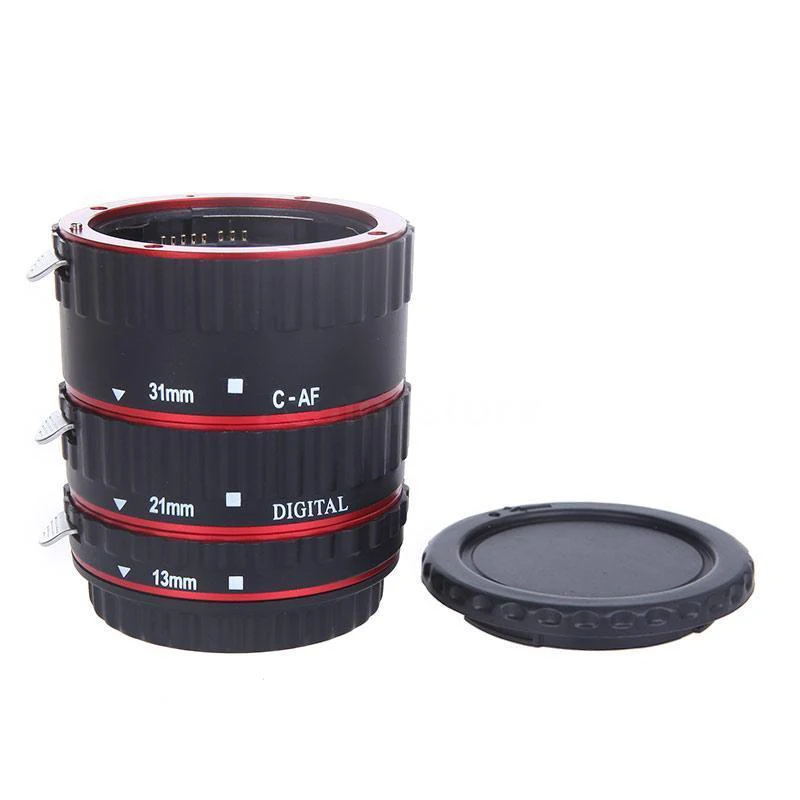 Авто фокус микро Удлинитель кольцо красный для Canon EOS EF EF-S 60D 7D 5D 550D