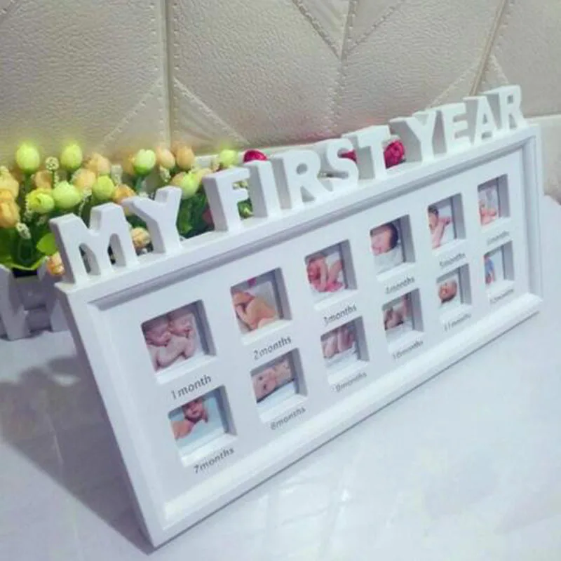 New Kids Birthday Gift My First Year Baby 12 Months Picture Photo Frame Display Newborn Photo Frame Picture Home Decor Ornaments