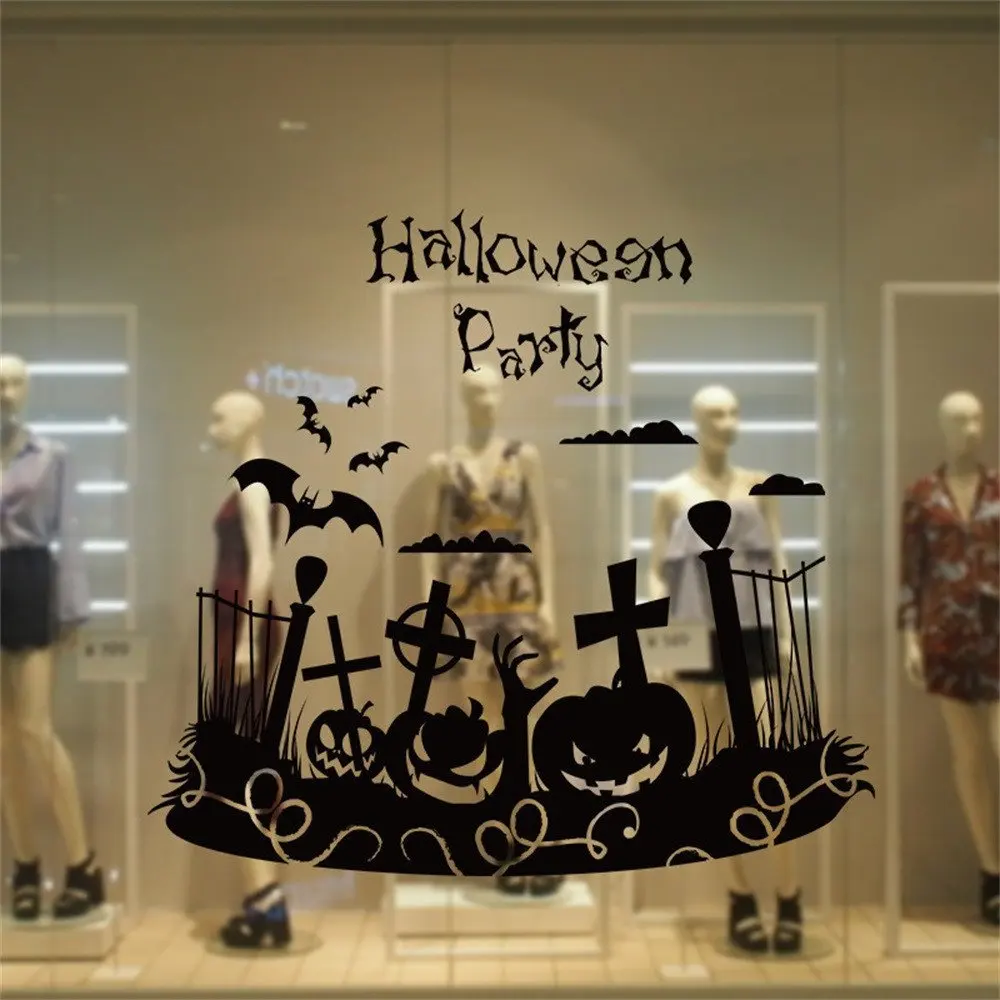 

Halloween Party Fence Halloween Holiday Decoration Wall Stickers Home Decoration wall decorations living Room Decor 4