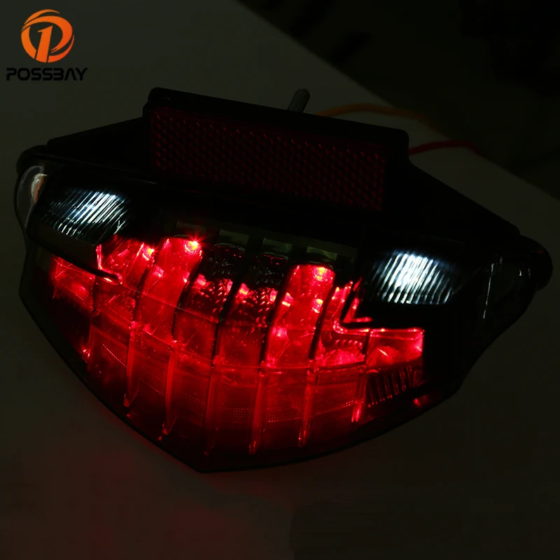 Задний фонарь POSSBAY для мотоцикла задний с указателем поворота светодиод 12 В стоп