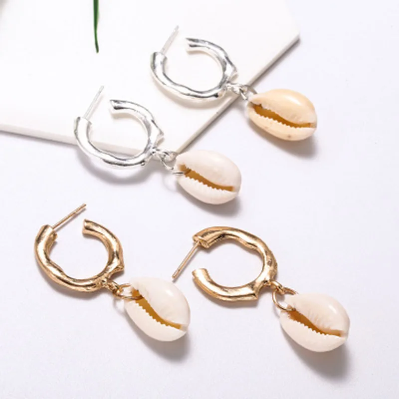 Fashion Shell Dangle Earrings Chic Alloy Statement  for Women Wedding Party Gifts Jewelry Shell Dangle Earrings