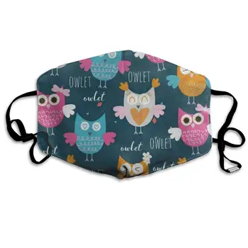 

Face Mask Cute Cartoon Owl Bird Vintage Custom Personalized Cycling Half Face Earloop Mouth Mask for Man