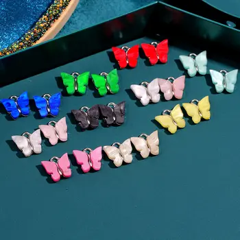 

10Pcs/set Color Mixing Butterfly DIY Jewelry Accessories Trendy New Acrylic Handmade for Earring Necklace Bracelet Material