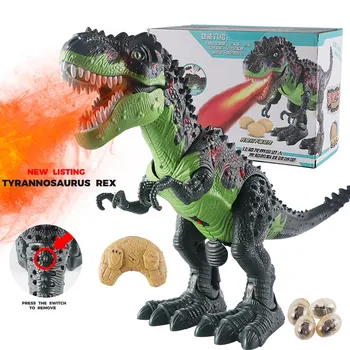 

Remote Control Dinosaur Robot Walking Toy With Sound Light Educational Toys Spray Fire Dragon Electric Model Doll For Kids Gift
