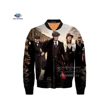 

SONSPEE England TV show Peaky Blinders 3D Print Men Winter Thick Bomber jacket Flight Jacket Army Military Casual Tops XS-6XL