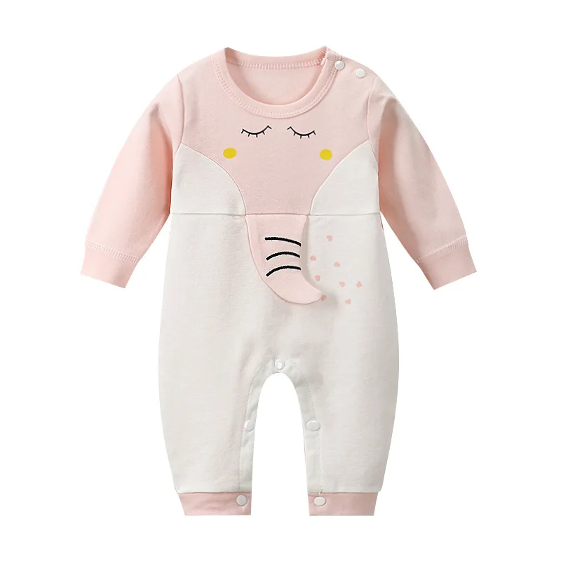 CYSINCOS Autumn Cute Baby Long Sleeve Jumpsuit Cartoon Animal Pattern Romper Infant Cotton Clothes Newborn Tracksuit Baby Outfit