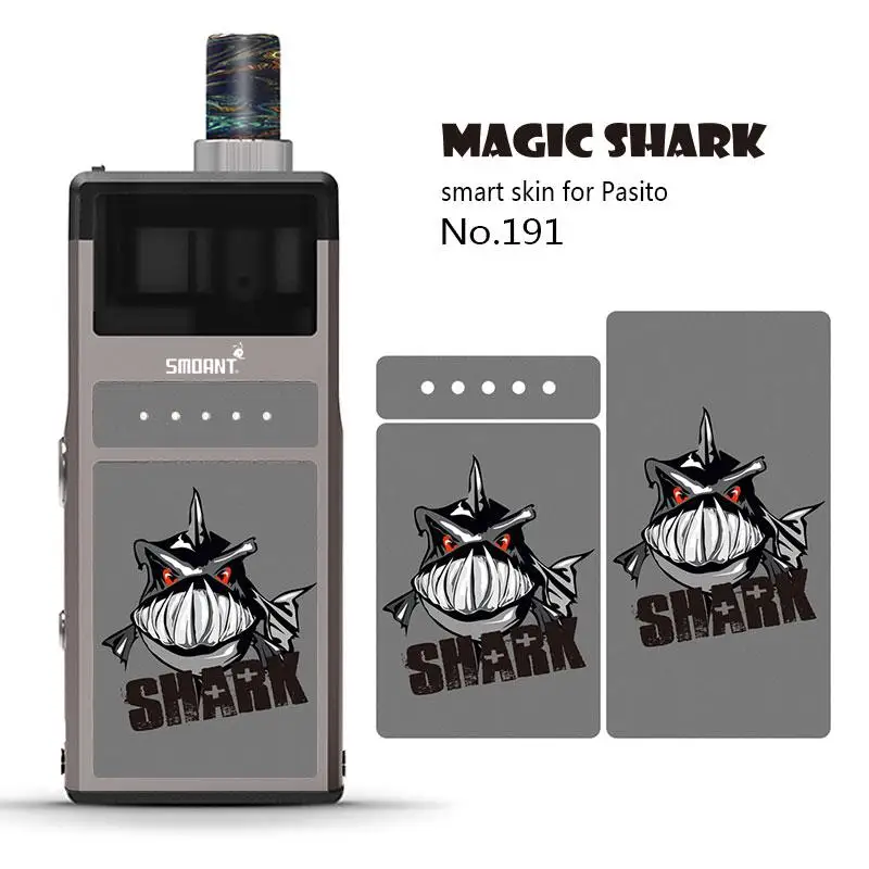 Магическая Акула 2.5D медведь Лев Джокер камень печать ПВХ Vape Pod чехол наклейка для Pasito пленка крышка для Smoant Pasito - Цвет: 191