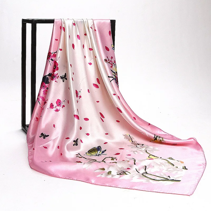 Модные шарфы для женщин шарф из шелка и сатина с принтом женский 90 см x роскошный