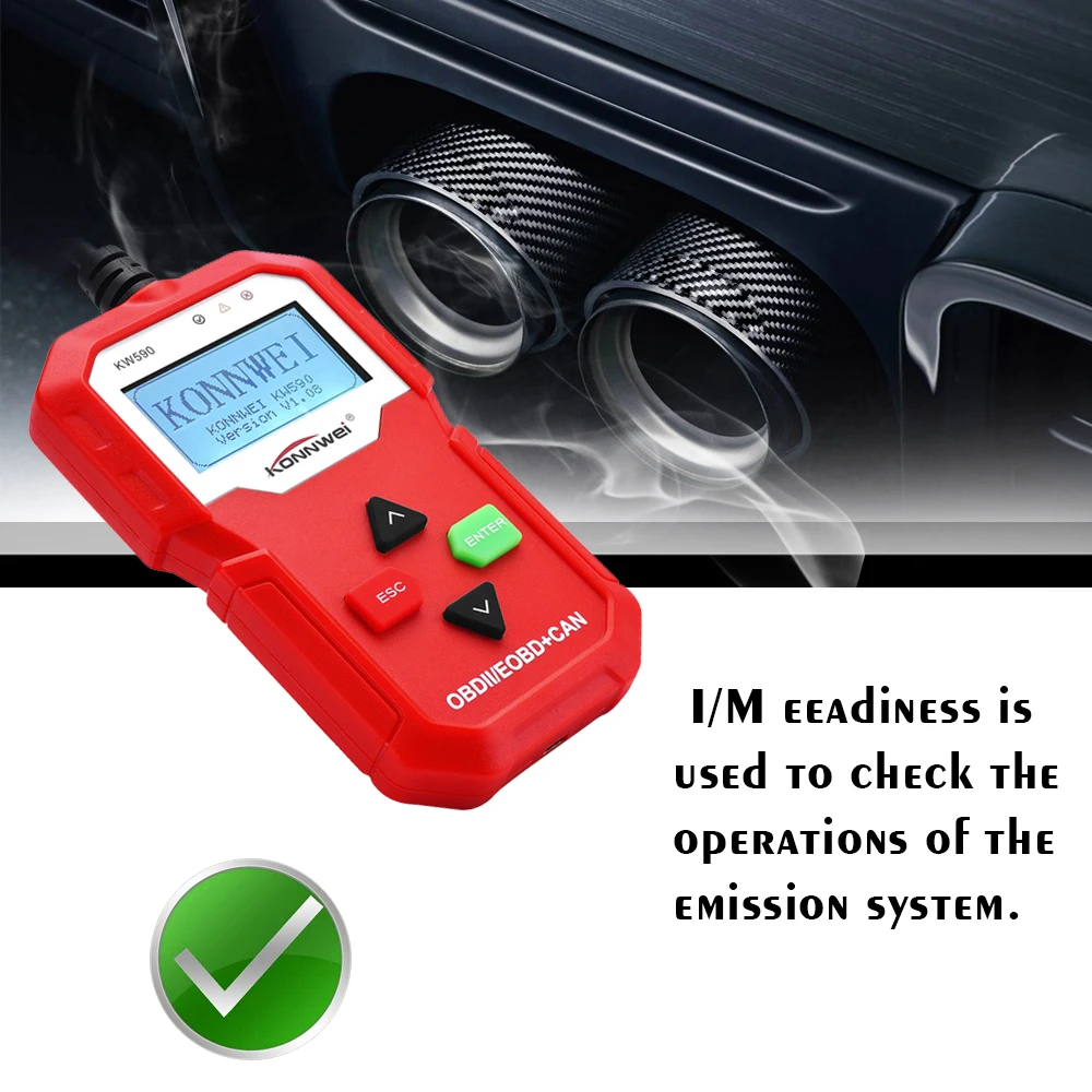 

Hot New KONNWEI KW590 OBDII Automobile Malfunction Diagnostic Instrument Detector Scanner