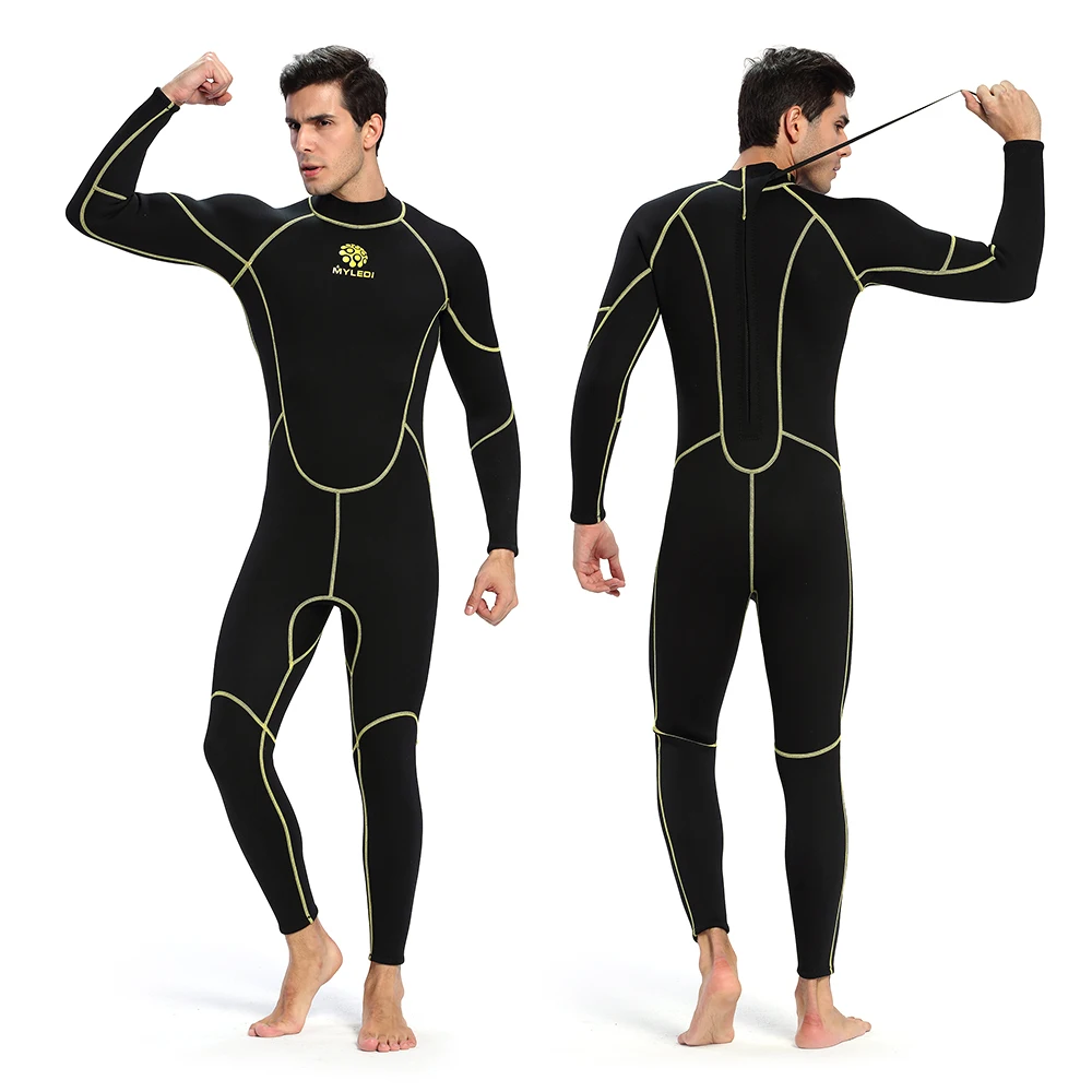 

Men's Neoprene Wetsuit One-Piece Full body 3mm Back Zip Scuba Dive Wetsuit Swimming Surfing Diving Snorkeling Suit Jumpsuit