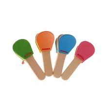 Фирменная Новинка креативная деревянная перкуссия Кастанет Хлопушка ручка музыкальный инструмент игрушка для детей Ранние развивающие игрушки