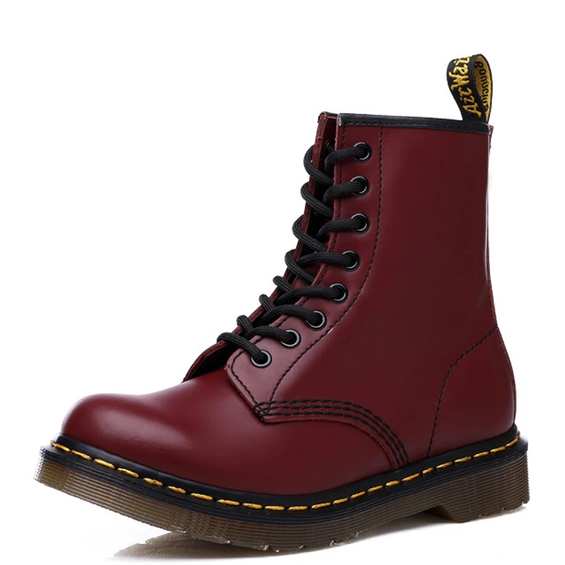 Высококачественные мужские Ботинки Martin на шнуровке низком каблуке Martens Botas Mujer