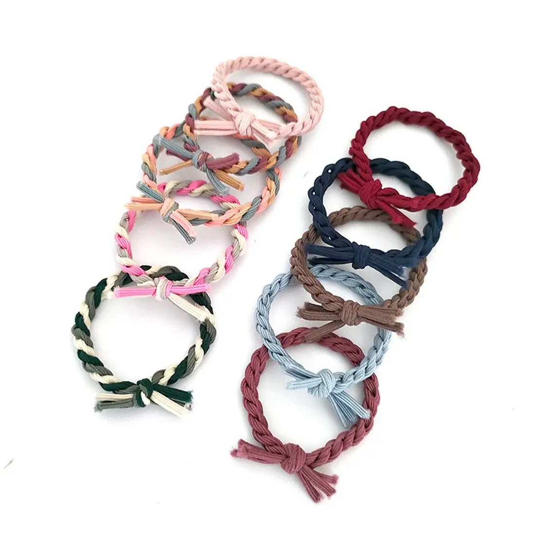 small hair clips 1Pc Concise Color Ponytail Hair Rope High Elastic Tie Hair Thick Rubber Band Hand-woven Head Rope Women Girl Hair Accessories korean hair clips