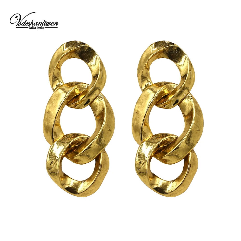 Винтажные металлические серьги Vodeshanliwen ZA для женщин новые богемные массивные