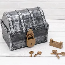 Playset золотые монеты подставка для драгоценностей Ранние обучающие игрушки для детей Детский подарок пират, сундук с сокровищами ящик для хранения Органайзер для ювелирных изделий