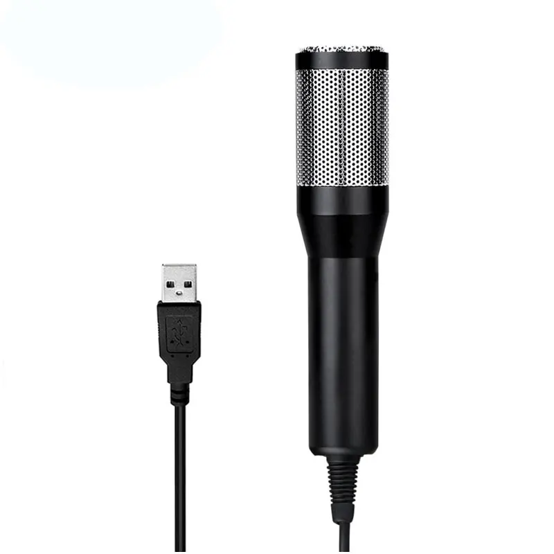 Микрофон с большим радиусом действия, USB микрофон, конденсаторный микрофон, встроенная звуковая карта, запись караоке, пение для телефона, компьютера, ПК