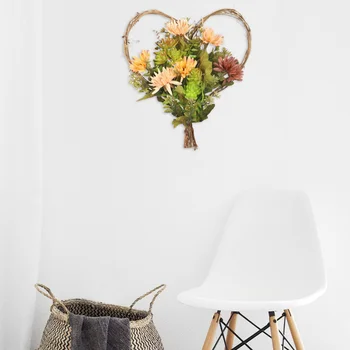 

Fleshiness Decor Bedroom Wreath Heart Style Garland for Home Colorful