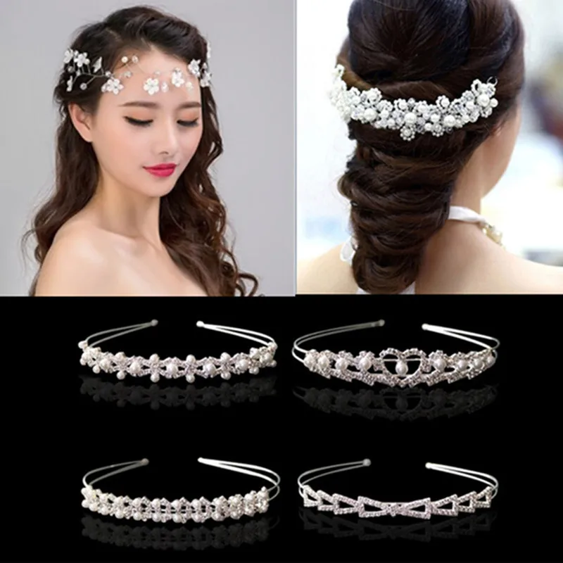 Fashion Crystal Pearl Wedding Hair Pins Flower Bridal Hairpins Bridesmaid Hair Clips Hair Accessories Barrettes Hairwear Jewelry bride hair clip