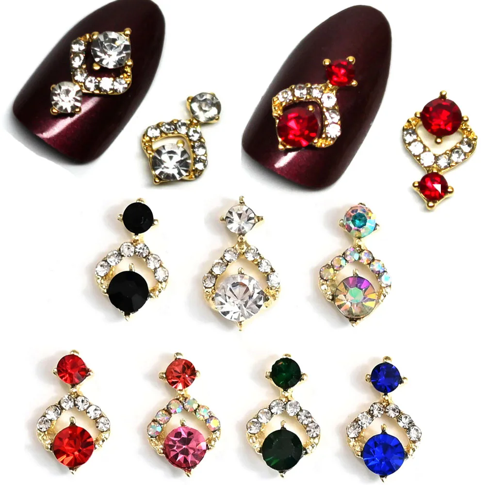 10pcs Charm Nail Decorations Glitter Alloy Jewelry Rhinestones Ater