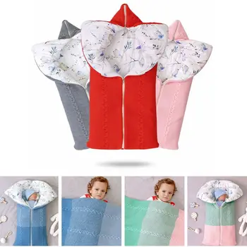 

Newborn Swaddle Wrap Warm Baby Receiving Blanket Bedding Cute Envelope Blanket Infant Sleeping Bag For 0-12 Months