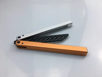 

Butterfly Trainer Knife Blade 420 steel Handle Knife Not Sharp Camping Hunting Knife Pocket Knife