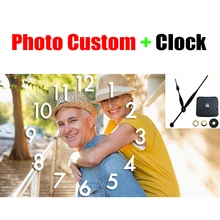 "Фото на заказ+ часы" алмазная живопись Набор для вышивки крестиком полный квадратный/круглый 5D картина вышивка индивидуальная Настройка N