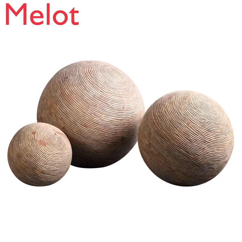 

Деревянная резьба деревянный шар напольные украшения большая скульптура ремесла отель лобби мягкое украшение