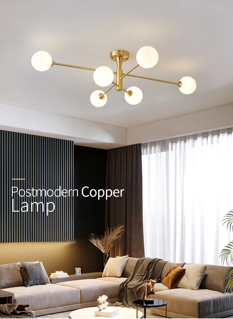 New Modern Nordic Copper Design LED Chandelier For Living Room Bedroom Dining Room Kitchen Ceiling Pendant Lamp G9 Hanging Light foyer chandelier
