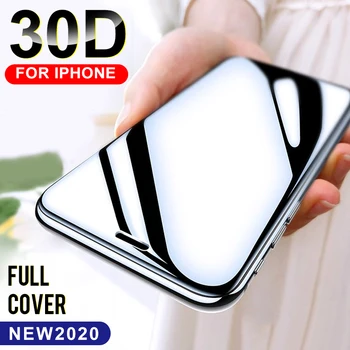 Перейти на Алиэкспресс и купить 30D полное покрытие защитное стекло для iPhone 11 Pro Xs Max Xr X защита экрана закаленное стекло iPhone 7 8 6 6s Plus изогнутое