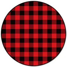 Круглый ковер, красный, черный, клетчатый плед, геометрический, Джордж уошинтон, на день рождения, для гостиной, пледы, коврики, коврик для двери