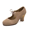 Sansha Professional Flamenco Character Lace Up 6CM Middle High Heel For Women Ladies Black/Light Tan Dancing Shoes FL30L 2