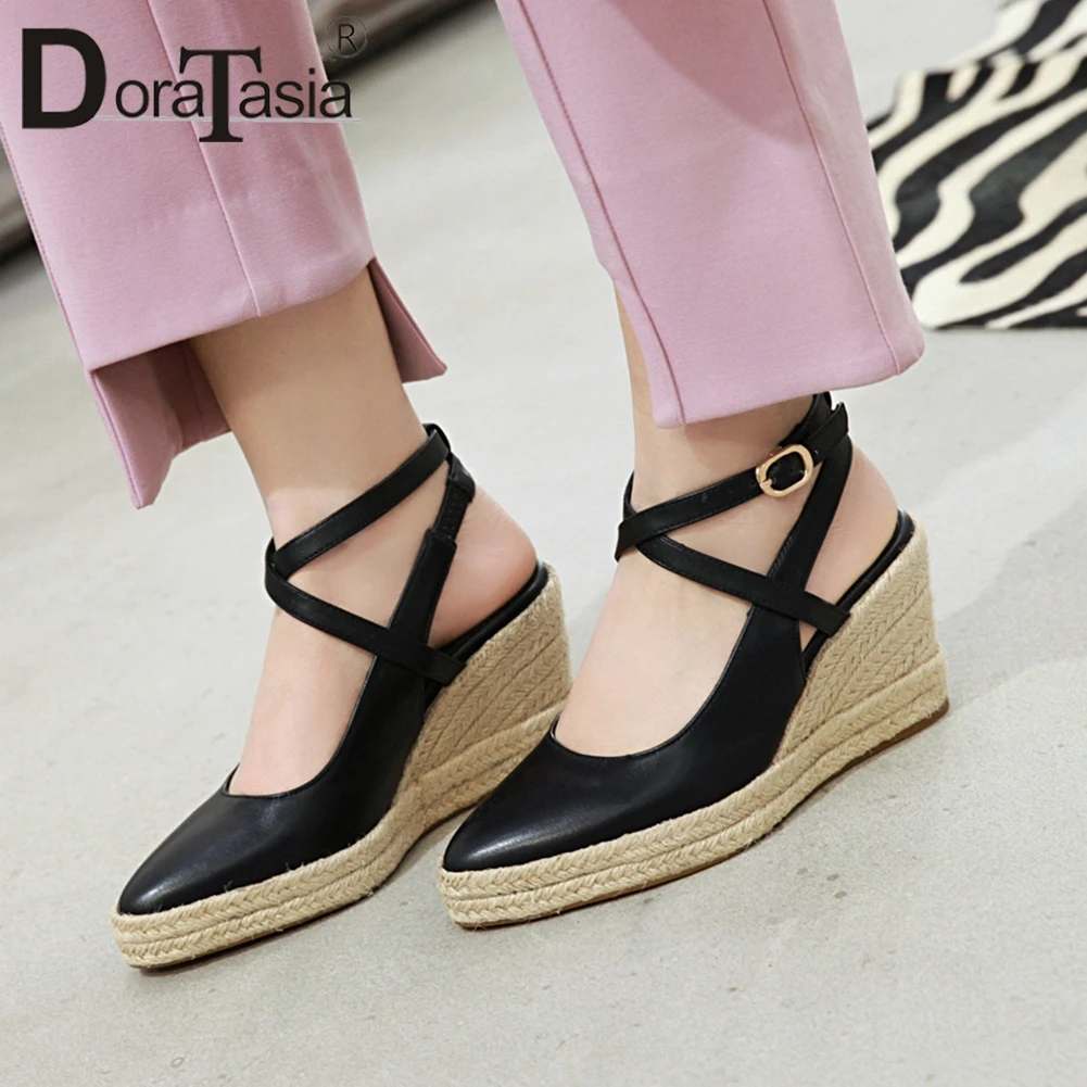 

DORATASIA Big Size 33-44 Girl New Wedges High Heels Sandals 2020 Party Ol Sandals Women Fashion Platform Summer Shoes Woman