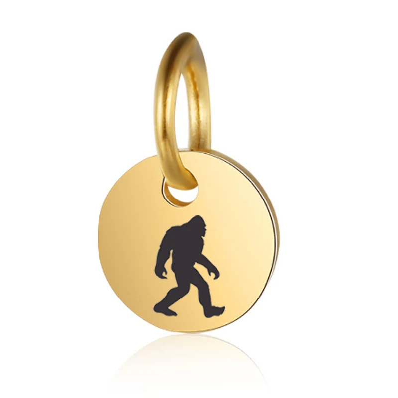 

10mm 20pcs Wholesale Cute Bigfoot Stainless Steel Charm DIY MOUNTAIN CAMPING Pendant Charm For Jewelry Making