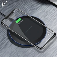 K' 10W Qi Беспроводное зарядное устройство для iPhone X Xs MAX XR 8 plus Быстрая зарядка для samsung S8 S9 Plus Note 9 8 USB зарядное устройство для телефона