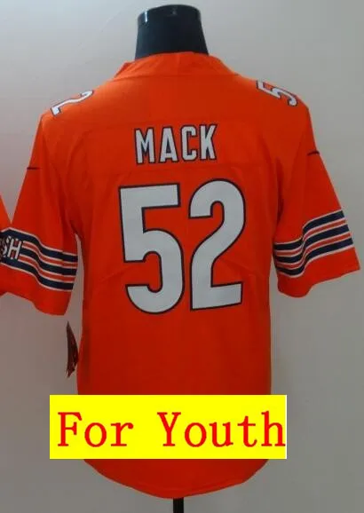 Все сшитые мужские wo Мужские Молодежные Дети th Chicago Khalil Mack 52 Джерси 1 - Цвет: As photo