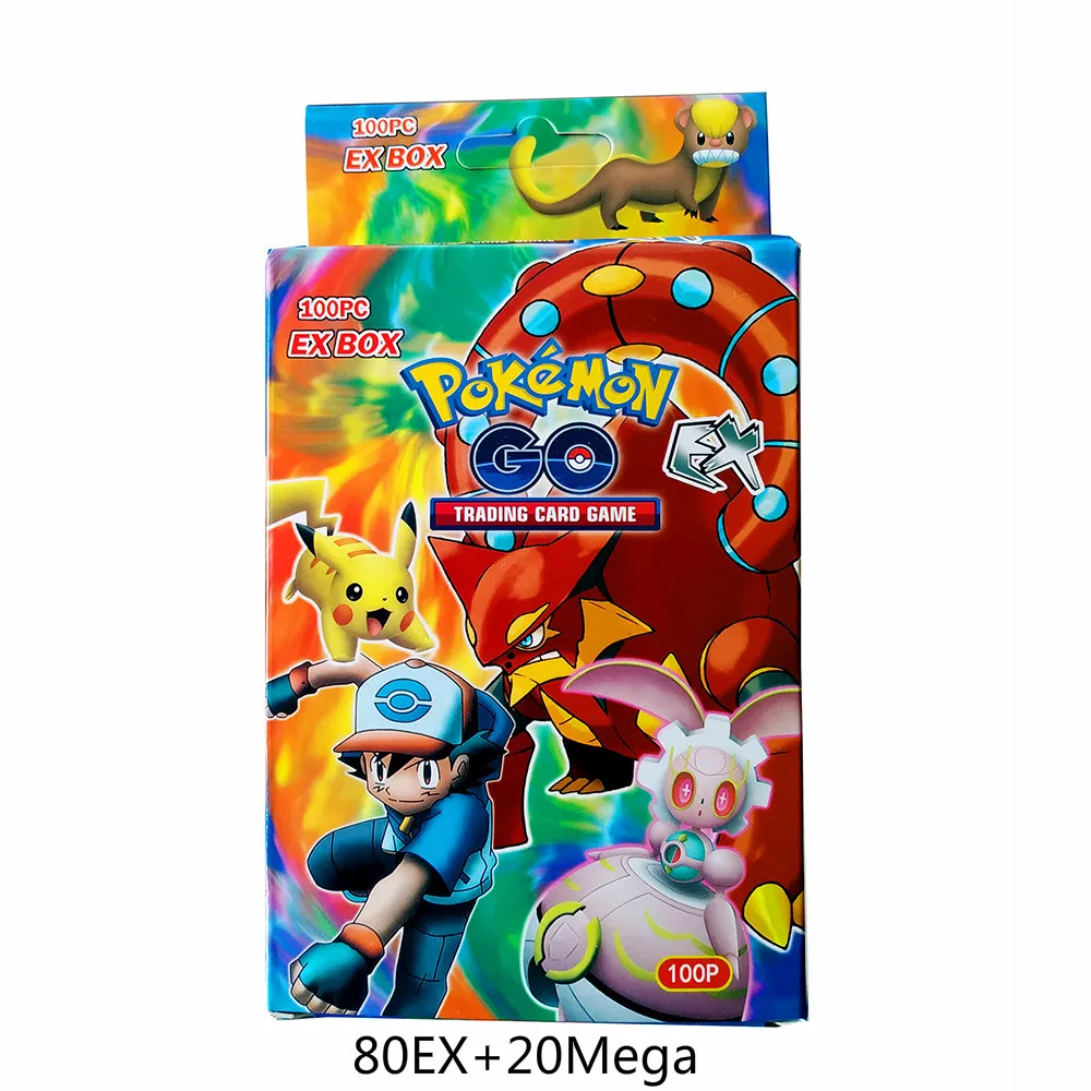 TAKARA Tomy GX EX энергетический тренажер, 100 шт., 60 шт., мега-игрушки для детей, блестящие карты покемон, игра для борьбы, флеш-карта - Цвет: 80EX 20Mega