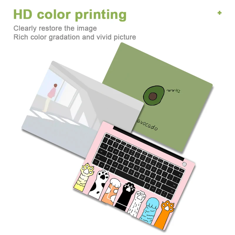 HRH 2 in 1 Cartoons Design Laptop Decal DIY Stickers Guard Skin For 11/12/13/14/15/16 inch for MacBook for HP for Dell