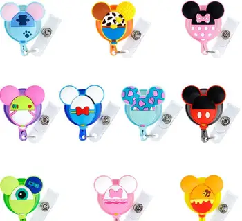 

50pcs/Lot Wholesale Cartoon Badge Clip Work Card Clip Easy to Pull Buckle Work card Expansion Buckle 006