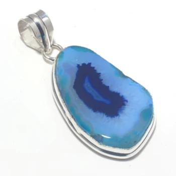

Solar Agates Pendant Silver Overlay over Copper Jewelry Woman gift , 55 mm, P7943