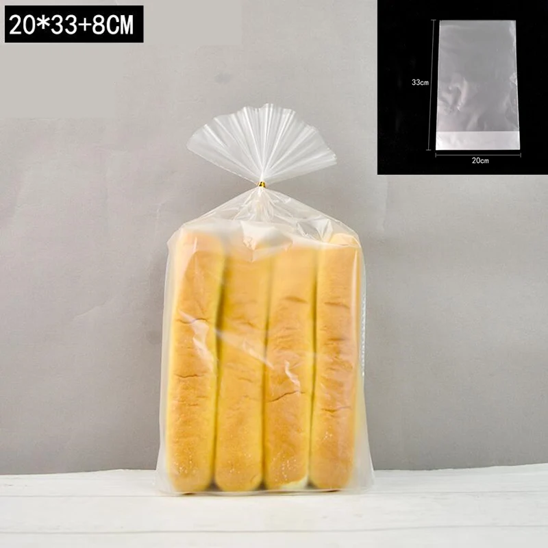 LBSISI Life 100 шт Мягкий матовый мешок для тостов хлеба пластиковая упаковка для еды упаковка для выпечки хлебобулочных изделий Рождественская вечеринка большие мешки для хлеба - Цвет: 20x33cm (Bottom 8cm)