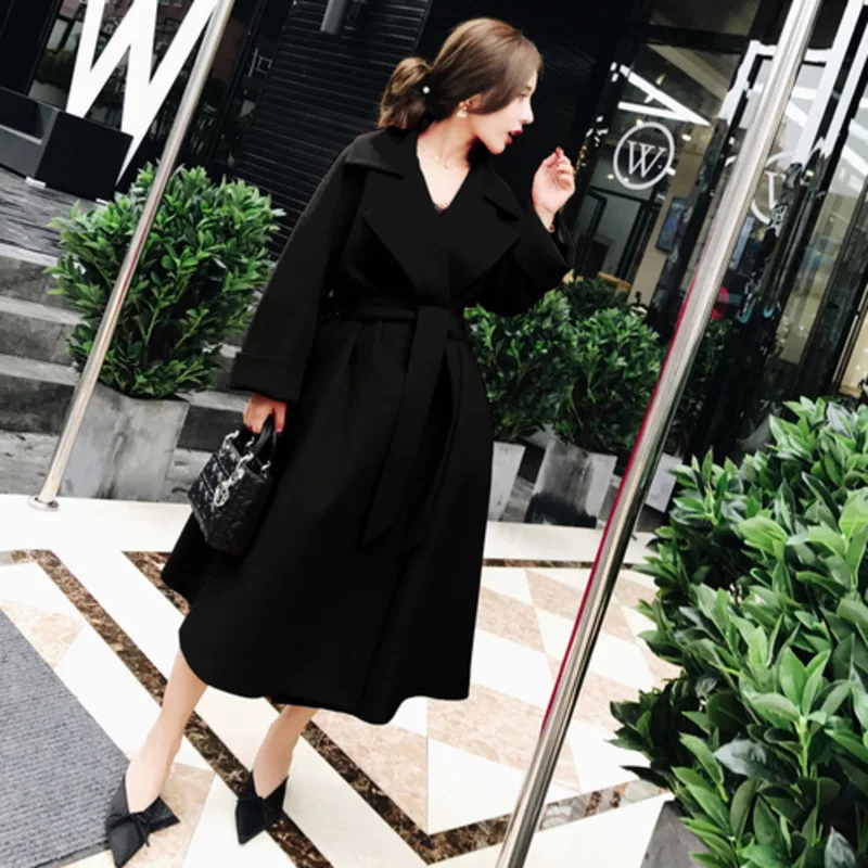 Однотонная шерстяная ветровка свободные Dames Jassen зимнее длинное пальто женское Manteau Femme Hiver темпераментное Женское пальто