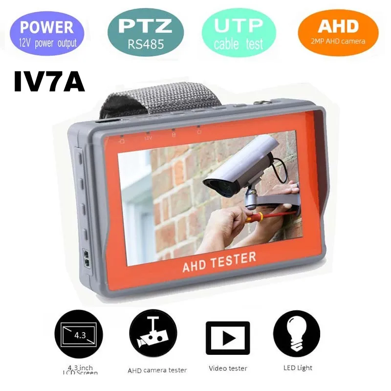 Наручные CCTV тестер IV7W IV5 IV7A AHD TVI CVI CVBS монитор 4,3/5 дюймов 5/8 МП cctv камера тестер стиль поддержка UTP PTZ RS485