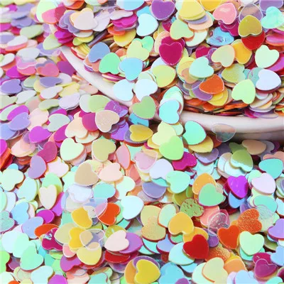 Mini Nail Sequins 4mm Love Heart Shape Sequin Paillette PVC Loose Glitter Paillettes Craft Wedding Decoration Confetti 20g