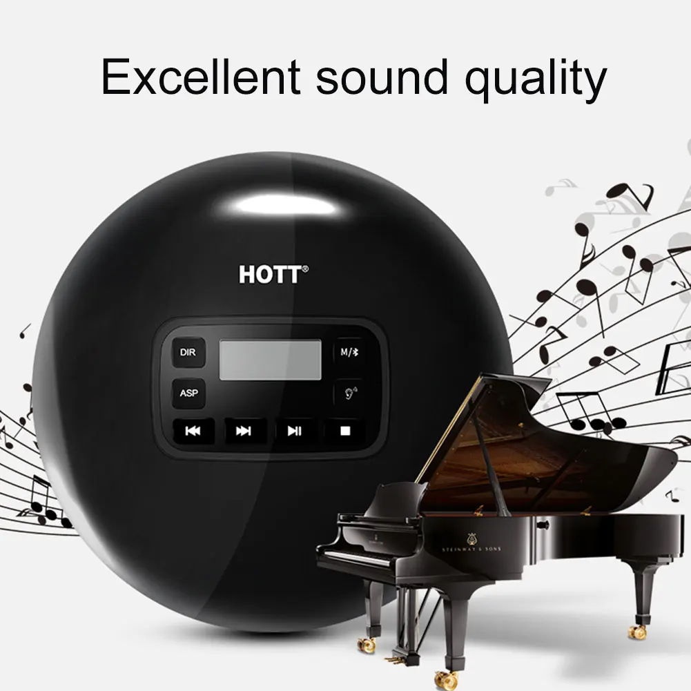 

Bluetooth CD Player Anti Skip Portable Wireless Students Gift Prenatal Education LED Display For Kids Listenning Music Home