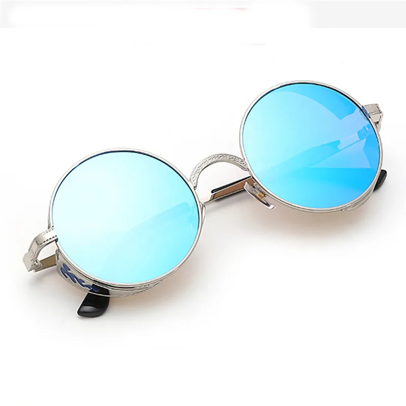 TTLIFE Готический стимпанк Круглые Солнцезащитные очки для мужчин и женщин сплав очки круглой формы брендовые дизайнерские очки зеркальные Uv400 YJHH0258